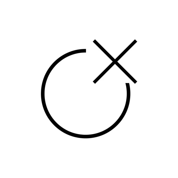 Cerrar icono signo vectorial y símbolo aislado sobre fondo blanco , — Vector de stock