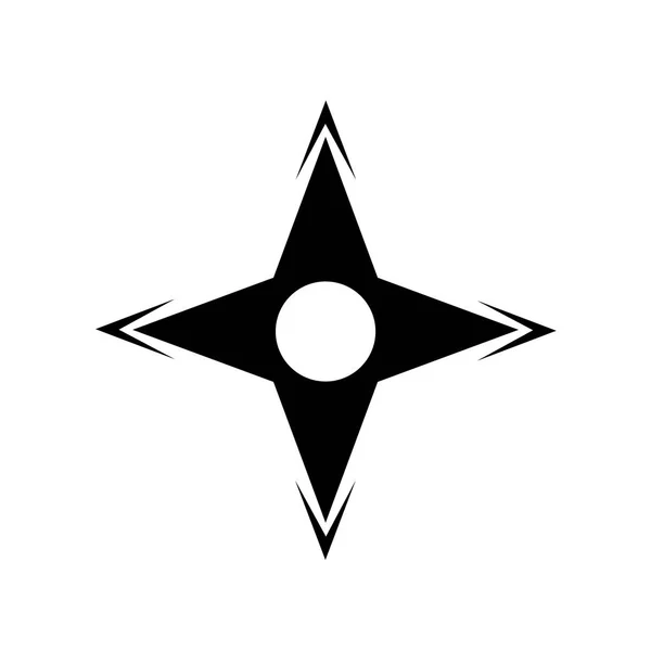 Ninja Shuriken icono signo vectorial y símbolo aislado en blanco bac — Archivo Imágenes Vectoriales