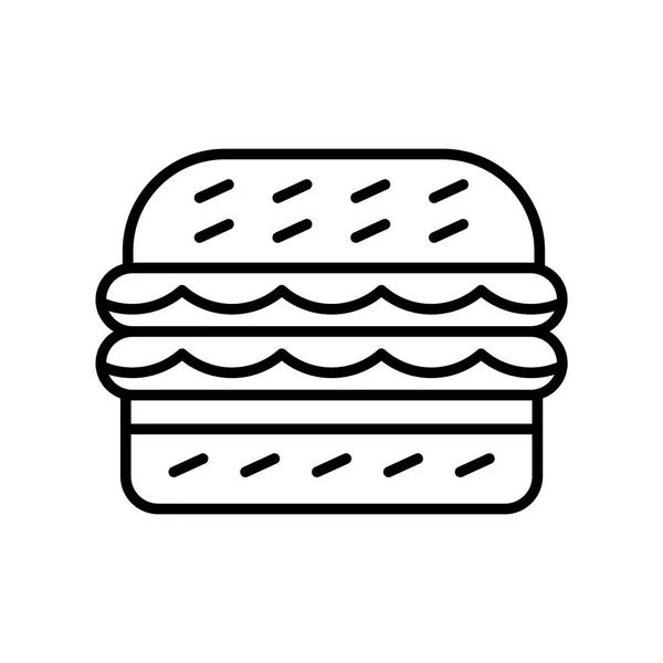 Hamburger Symbolvektor Isoliert Auf Weißem Hintergrund Hamburger Transparentschild Dünne Liniengestaltungselemente — Stockvektor