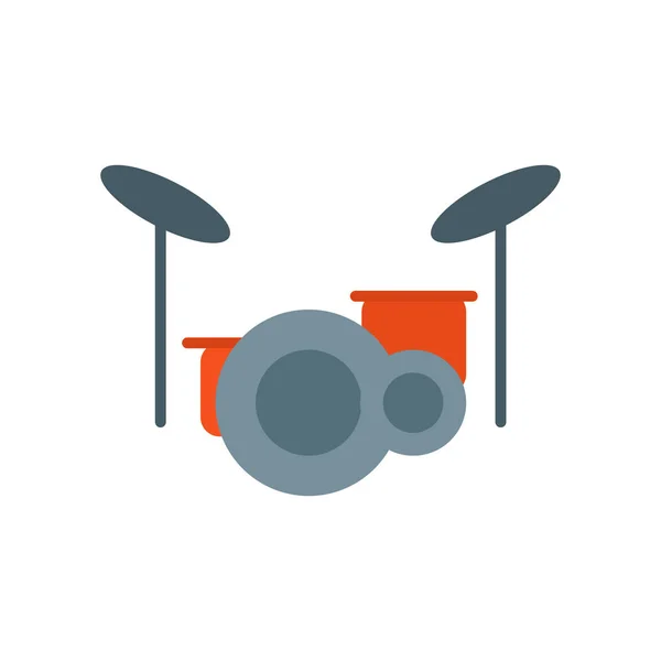 Drum set icon vector sign and symbol isolated on white backgroun — Stock Vector