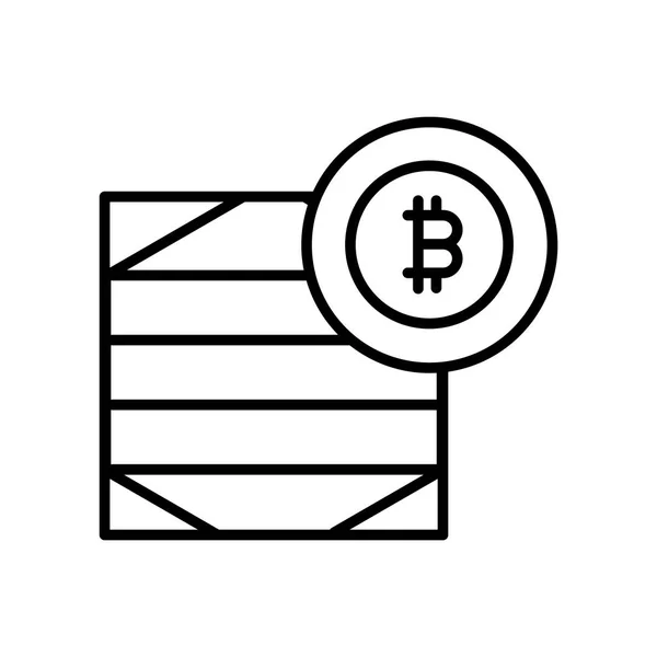 Elszigetelt Fehér Háttér Bitcoin Átlátszó Jel Vékony Design Elemek Vázlat — Stock Vector