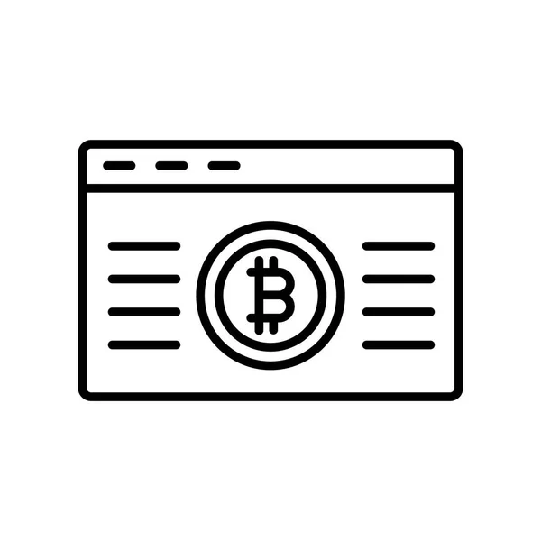 Elszigetelt Fehér Háttér Bitcoin Átlátszó Jel Vékony Design Elemek Vázlat — Stock Vector