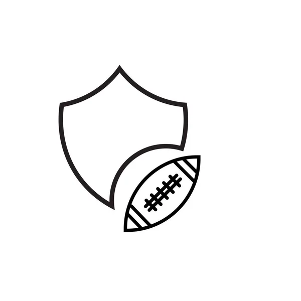 Amerikansk Fotboll Team Emblem Ikonen Vektor Isolerade Vit Bakgrund För — Stock vektor