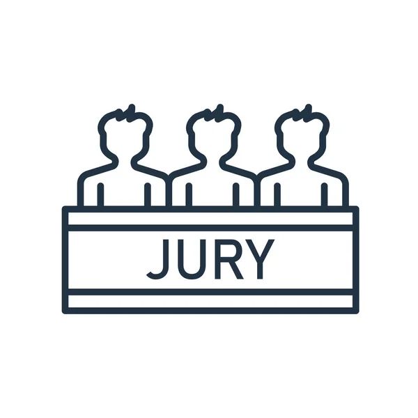 Vettore icona giuria isolato su sfondo bianco, segno della giuria — Vettoriale Stock