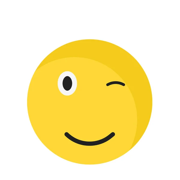 Kacsintó mosoly ikon vektor jel és szimbólum elszigetelt fehér fonákkal — Stock Vector