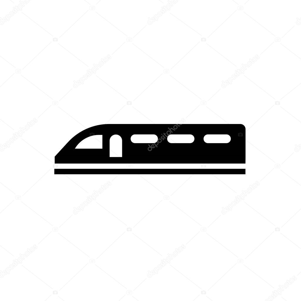 High speed train icon vector sign and symbol isolated on white b