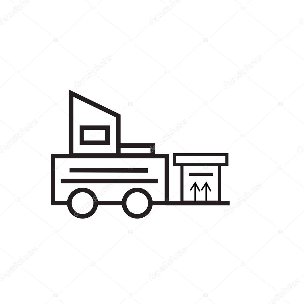 Forklift icon vector sign and symbol isolated on white backgroun