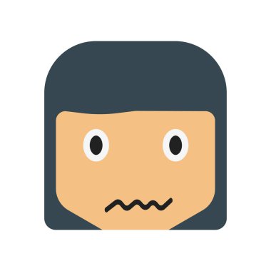 Korkmuş gülümseme simge vektör işareti ve üzerinde beyaz backg izole sembolü