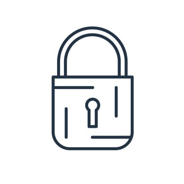 Beyaz arka plan üzerinde asma kilit işareti izole asma kilit simgesi vektör