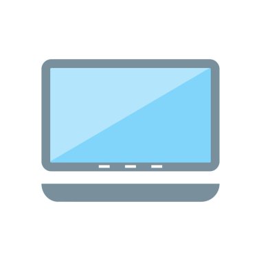 Dizüstü simge vektör işareti ve beyaz arka plan üzerinde izole sembolü,