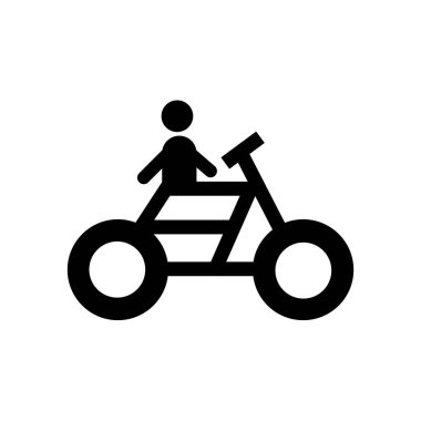Web ve mobil uygulaması tasarımı, motosikletçi logo kavramı için beyaz arka plan üzerinde izole motosikletçi simge vektör