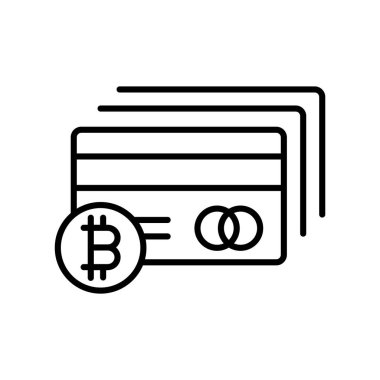 Beyaz arka plan, Bitcoin şeffaf işareti, ince bir çizgi üzerinde tasarım öğeleri anahat tarzı izole Bitcoin simge vektör