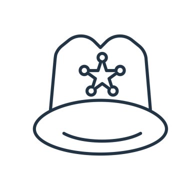 Beyaz arka plan üzerinde Şerif işareti izole Şerif simge vektör