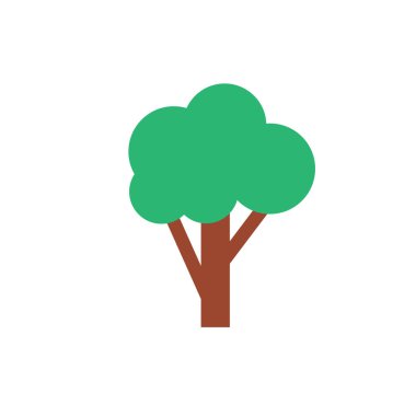 Ağaç simge vektör işareti ve beyaz arka plan üzerinde izole sembolü