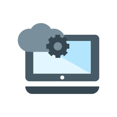 Dizüstü simge vektör işareti ve beyaz arka plan üzerinde izole sembolü,