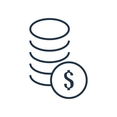 Beyaz arka plan üzerinde dolar işareti izole doları simge vektör