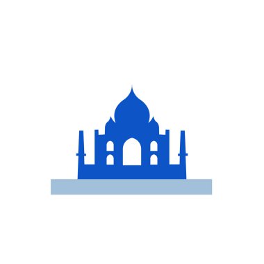 Taj mahal simge vektör işareti ve üzerinde beyaz backgrou izole sembolü