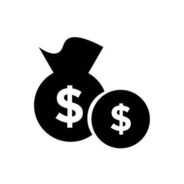 Para çantası simge vektör web ve mobil uygulaması tasarımı, para çanta logo kavramı için izole üzerinde beyaz arka plan