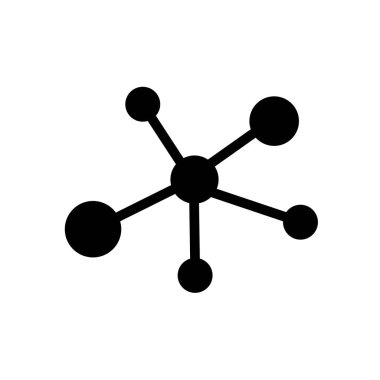 Moleküler bağ simge vektör web ve mobil uygulaması tasarımı, moleküler bağ logo kavramı için izole üzerinde beyaz arka plan