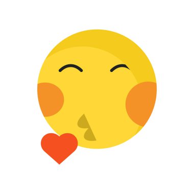 Öpücük gülümseme simge vektör işareti ve üzerinde beyaz backgro izole sembolü