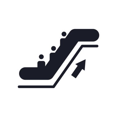 Yürüyen merdiven simge vektör işareti ve üzerinde beyaz backgrou izole sembolü