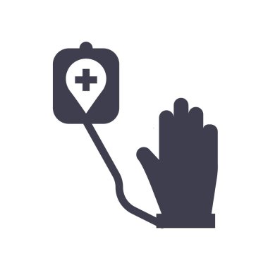 Kan bağış simge vektör işareti ve üzerinde beyaz bac izole sembolü