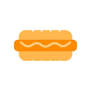 Sosisli sandviç simge vektör web ve mobil uygulaması tasarımı, sosisli sandviç logo kavramı üzerinde izole beyaz arka plan