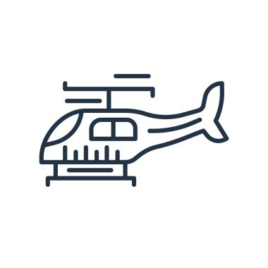 Beyaz arka plan üzerinde helikopter şeffaf işareti izole helikopter simge vektör