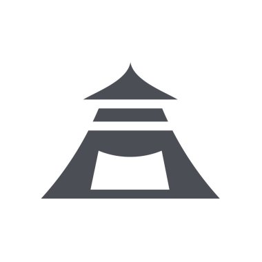 Çadır simge vektör işareti ve beyaz arka plan üzerinde T izole sembolü