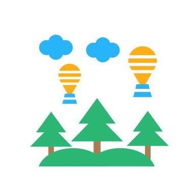 Sıcak hava balon simge vektör işareti ve üzerinde beyaz ba izole sembolü