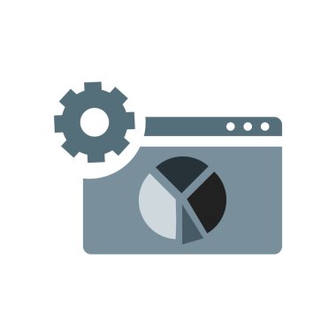 Analytics simge vektör işareti ve üzerinde beyaz backgrou izole sembolü