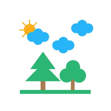 Ağaçlar simge vektör işareti ve beyaz arka plan üzerinde izole sembolü