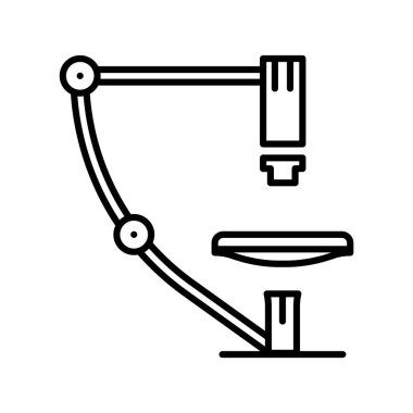 Beyaz arka plan üzerinde mikroskop izole mikroskop simge vektör 