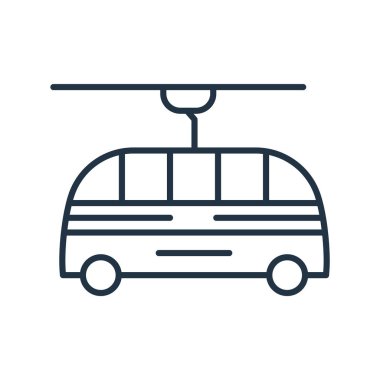 Beyaz arka plan üzerinde troleybüs izole troleybüs simge vektör 