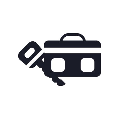 Bagaj simge vektör işareti ve beyaz arka plan üzerinde izole sembolü