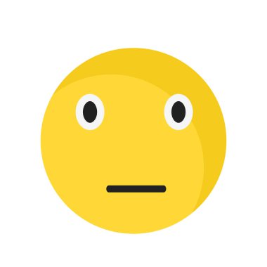 Şüpheci gülümseme simge vektör işareti ve beyaz arkasında izole sembolü