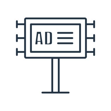 Beyaz arka plan üzerinde Billboard sı izole Pano simge vektör