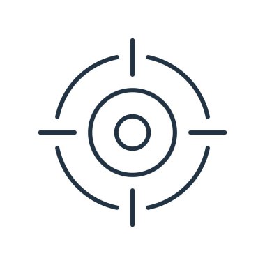 Beyaz arka plan üzerinde hedef işareti izole hedef simge vektör