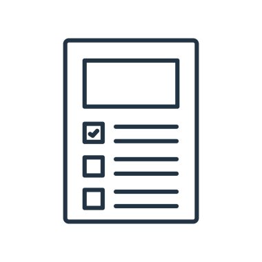 Beyaz arka plan üzerinde denetim listesi sı izole denetim listesi simge vektör