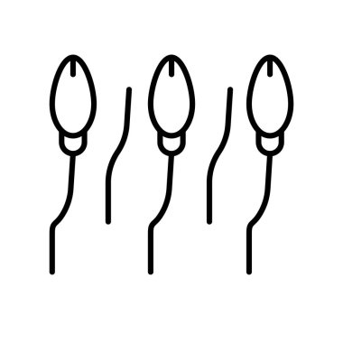 Sperm simge vektör beyaz zemin üzerine Sperm işareti, thi izole