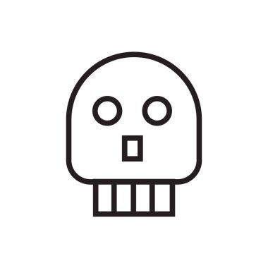 Web ve mobil uygulaması tasarım için beyaz arka plan üzerinde izole kafatası simgesi