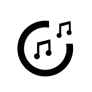 Müzik notu simge vektör web ve mobil uygulaması tasarım, müzik notu logo kavramı için izole üzerinde beyaz arka plan