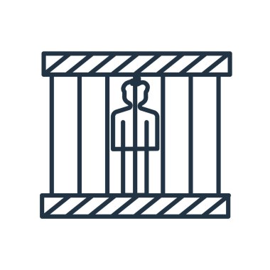 Beyaz arka plan üzerinde hapishane işareti izole hapishane simge vektör