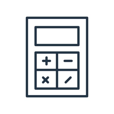 Beyaz arka plan üzerinde hesap makinesi izole hesap makinesi simge vektör 