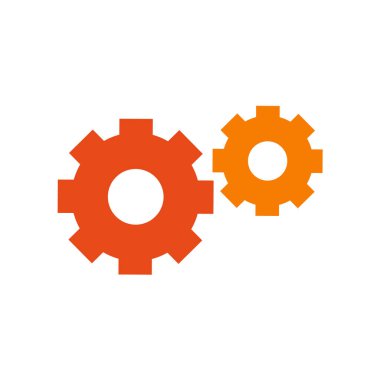 Ayarları simgesi vektör işareti ve üzerinde beyaz adam izole sembolü