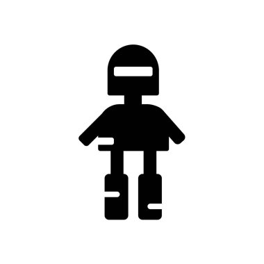 Web ve mobil uygulaması tasarım için beyaz arka plan üzerinde izole askeri robot makine simgesi