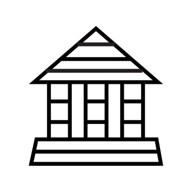 Web ve mobil uygulaması tasarım, banka logo kavramı için beyaz arka plan üzerinde izole banka simge vektör