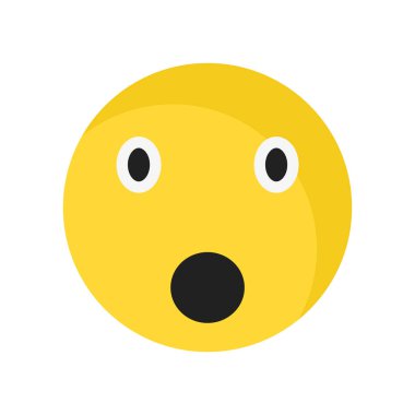 Şok gülümseme simge vektör işareti ve beyaz arkasında izole sembolü