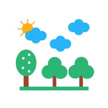 Ağaçlar simge vektör işareti ve beyaz arka plan üzerinde izole sembolü