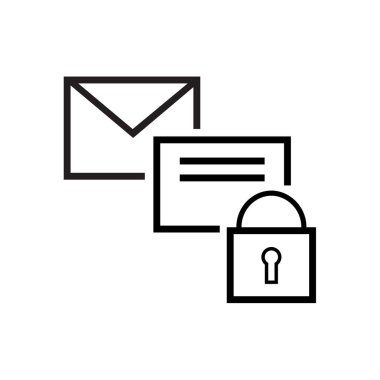 Posta simgesini vektör web ve mobil uygulaması tasarımı, posta logo kavramı için izole üzerinde beyaz arka plan